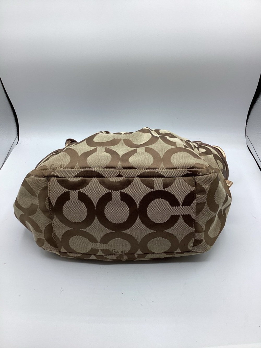 Coach Harper Brown Op Art Signature Canvas & Leather Shoulder Handbag - Picture 3 of 7